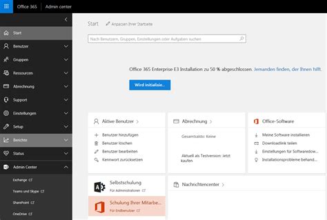 microsoft 365 admin bereich.